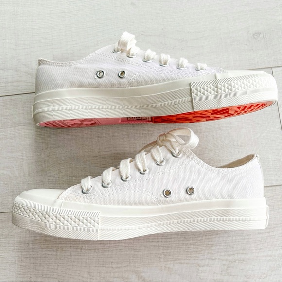 Pastel/white colourblock canvas sneakers - Picture 7 of 8